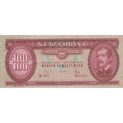 1968 100 forint bankjegy (Nagy aláírás) Numizmatika-bankjegyek