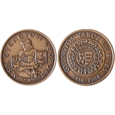 1984 MÉE Gyöngyösi Csoport – Róbert Károly Bronz emlékérem, Gyöngyös város 650 éves jubileumára