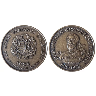 1994 MÉE Gyöngyösi Csoport Gróf Leiningen-Westerburg Károly emlékérme