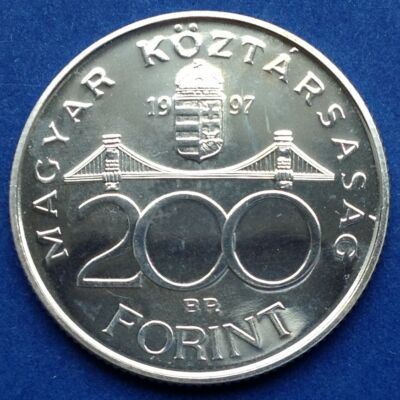 1997 200 forint BU ezüst érme UNC. Ritka! 7000 vert darab!