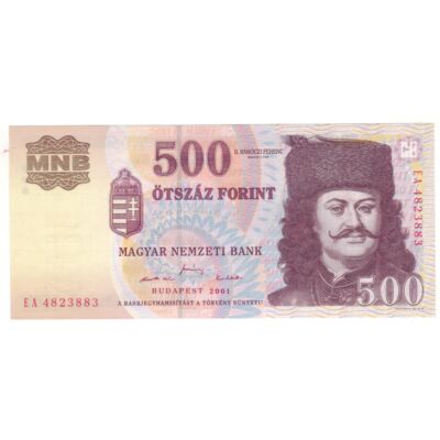 2001 500 forint UNC bankjegy EA sorozat Numizmatika-bankjegyek