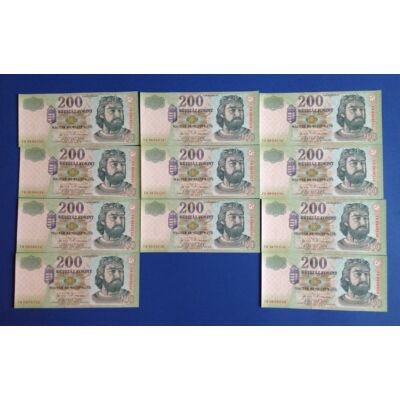 2004 200 forint FB 11 db sorszámkövető aUNC-UNC bankjegy Numizmatika-bankjegyek