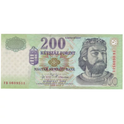2004 200 forint UNC bankjegy FB sorozat 0609511 Numizmatika-bankjegyek
