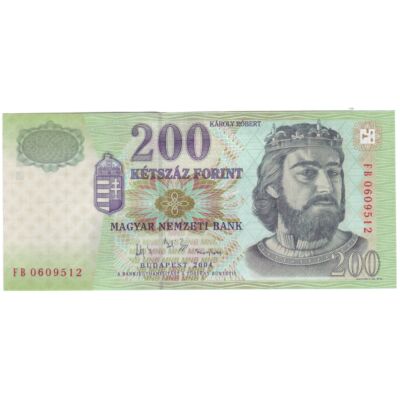 2004 200 forint UNC bankjegy FB sorozat 0609512 Numizmatika-bankjegyek