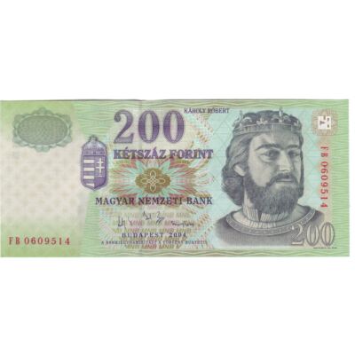 2004 200 forint UNC bankjegy FB sorozat 0609514 Numizmatika-bankjegyek
