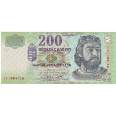 2004 200 forint UNC bankjegy FB sorozat 0609516 Numizmatika-bankjegyek