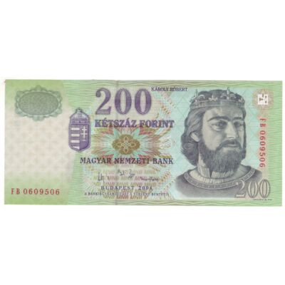 2004 200 forint UNC bankjegy FB sorozat 0609506 Numizmatika-bankjegyek