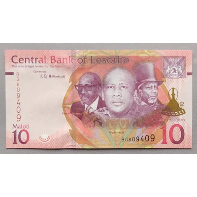 2021 Leshoto 10 Maloti UNC bankjegy