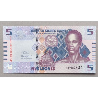 2022 Sierra Leone 5 Leones UNC bankjegy