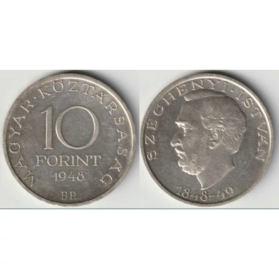 1948 10 forint Széchenyi emlék ezüst érme