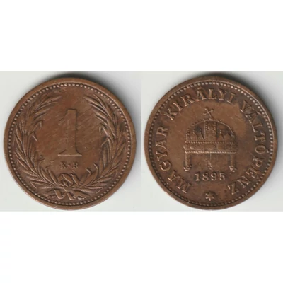 1895 1 fillér VF érme