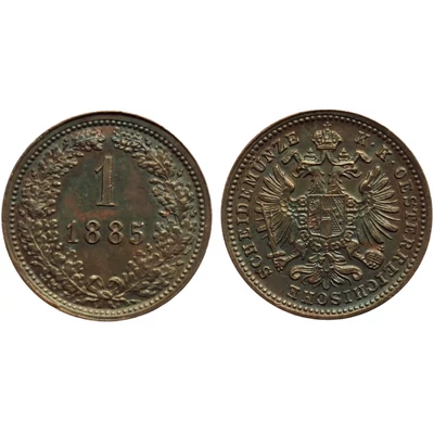 1885 1 krajcár réz érme, rendkívül részletgazdag!