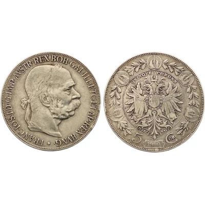 1900 5 Korona Osztrák ezüst érme
