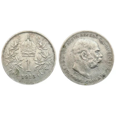 1915 1 korona ezüst érme