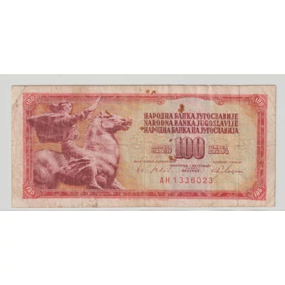 1965 – 100 dinara bankjegy – Jugoszlávia