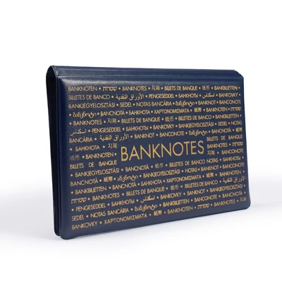 Leuchtturm Route bankjegytartó zsebalbum 20 db bankjegyhez, 210 × 125 mm-ig, kék