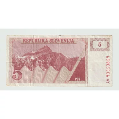 1990 5 tolar bankjegy (1990-es évek eleje) Szlovénia