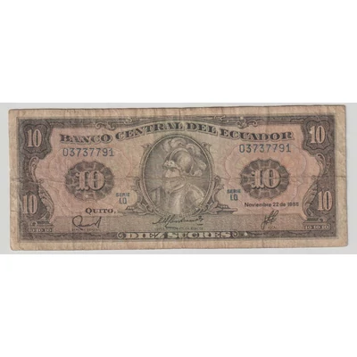 1988 10 Sucres bankjegy Ecuador