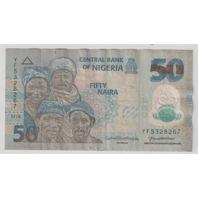 2020 50 Naira bankjegy Nigéria