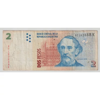 2003 2 Pesos bankjegy Argentína