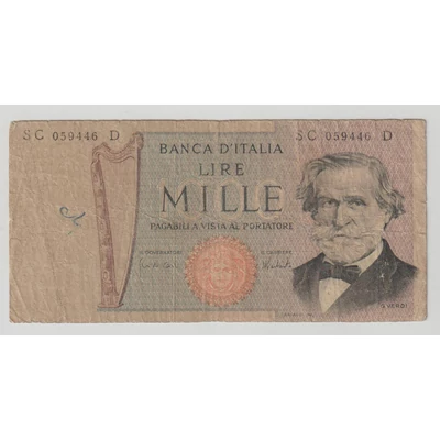 1963 1000 Lire bankjegy Olaszország
