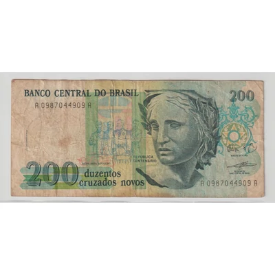 1990 200 Cruzados Novos bankjegy Brazília
