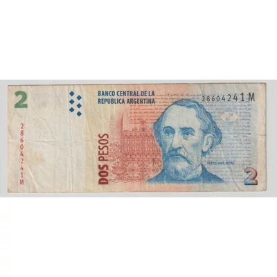 2003 2 Pesos bankjegy Argentína