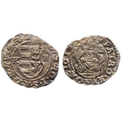 1613 II. Mátyás ezüst dénár – K-B verdejel, Madonna ábrázolással