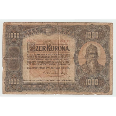 1920 1000 korona államjegy vg