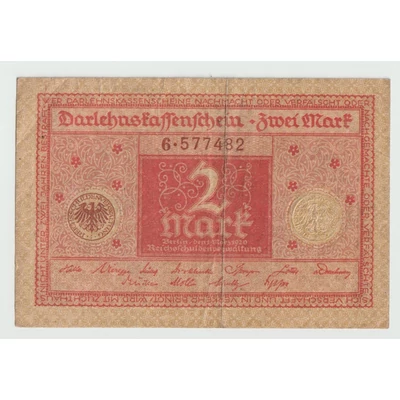 1920 2 Márka - Zwei Mark szükségpénz - Darlehnskassenschein Zwei Mark