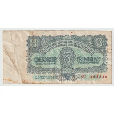 1961 3 korona bankjegy Csehszlovákia (Tri Korun)