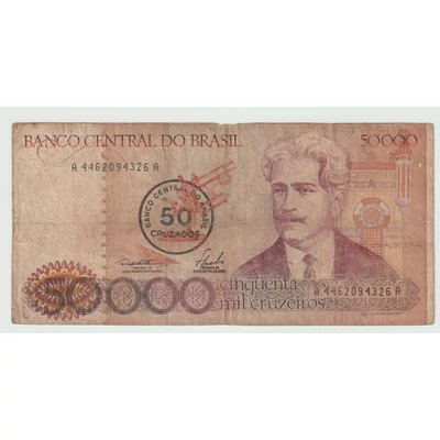 1985 50 000 Cruzeiros – bankjegy, Brazília  – Oswaldo Cruz