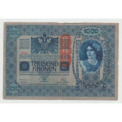 1902 1000 korona bankjegy Numizmatika-bankjegyek