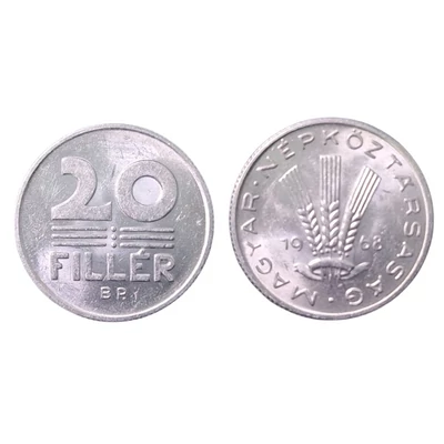 1968 20 Fillér forgalmi érme, verdefényes