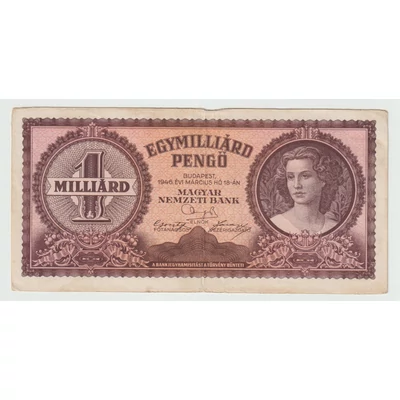 1946 1 Milliárd pengő bankjegy VF