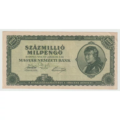 1946 100 millió Milpengő bankjegy