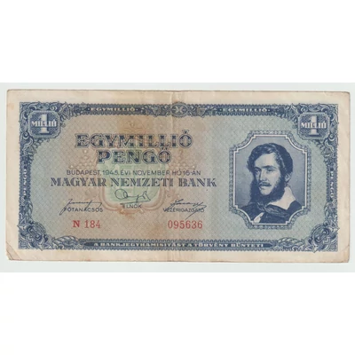 1945 1 millió Pengő VF bankjegy Numizmatika - bankjegyek