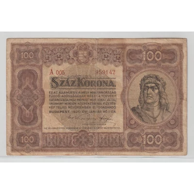 1920 100 Korona Államjegy