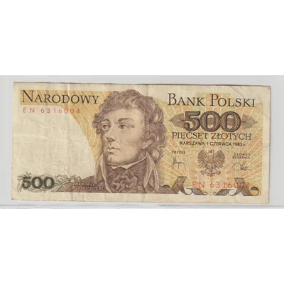 1982 500 Zloty bankjegy (Lengyelország)