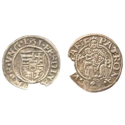 1551 I. Ferdinánd ezüst dénár érme