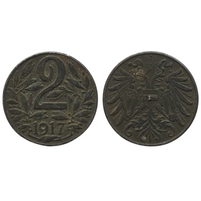 1917 2 Heller Osztrák forgalmi érme