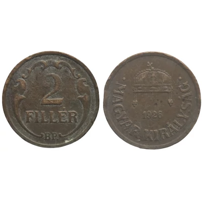 1926 2 Fillér – Bronz forgalmi érme