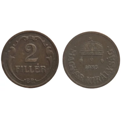 1938-as 2 Fillér – Bronz forgalmi érme