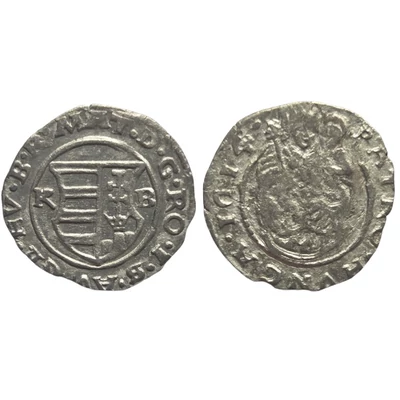 1614 II. Mátyás ezüst dénár érme