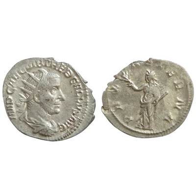 Trebonianus Gallus Antoninianus, római ezüst érme – Kr.u. 252-253, RIC 71
