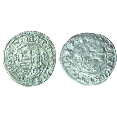 1617-es II. Mátyás ezüst denár – K-B verdejelű, Madonna ábrázolással