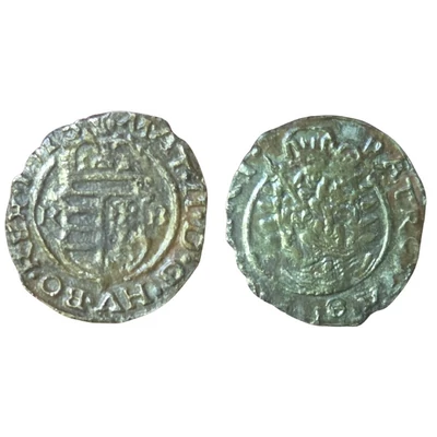 1613 II. Mátyás ezüst denár érme – K–B, Körmöcbánya, ÉH 869