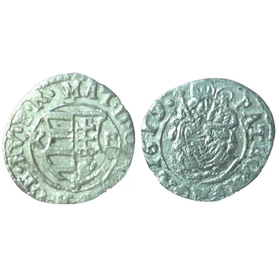 1619-es II. Mátyás ezüst denár – K-B verdejelű, Madonna ábrázolással