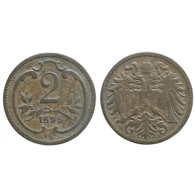 1895 2 Heller bronz érme