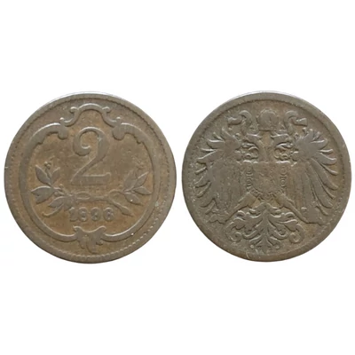 1896 2 Heller bronz érme